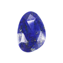 NATURAL LAPIS LAZULI ROSE CUT IRREGULAR PEAR CAB 16X11MM 3.89 Cts.