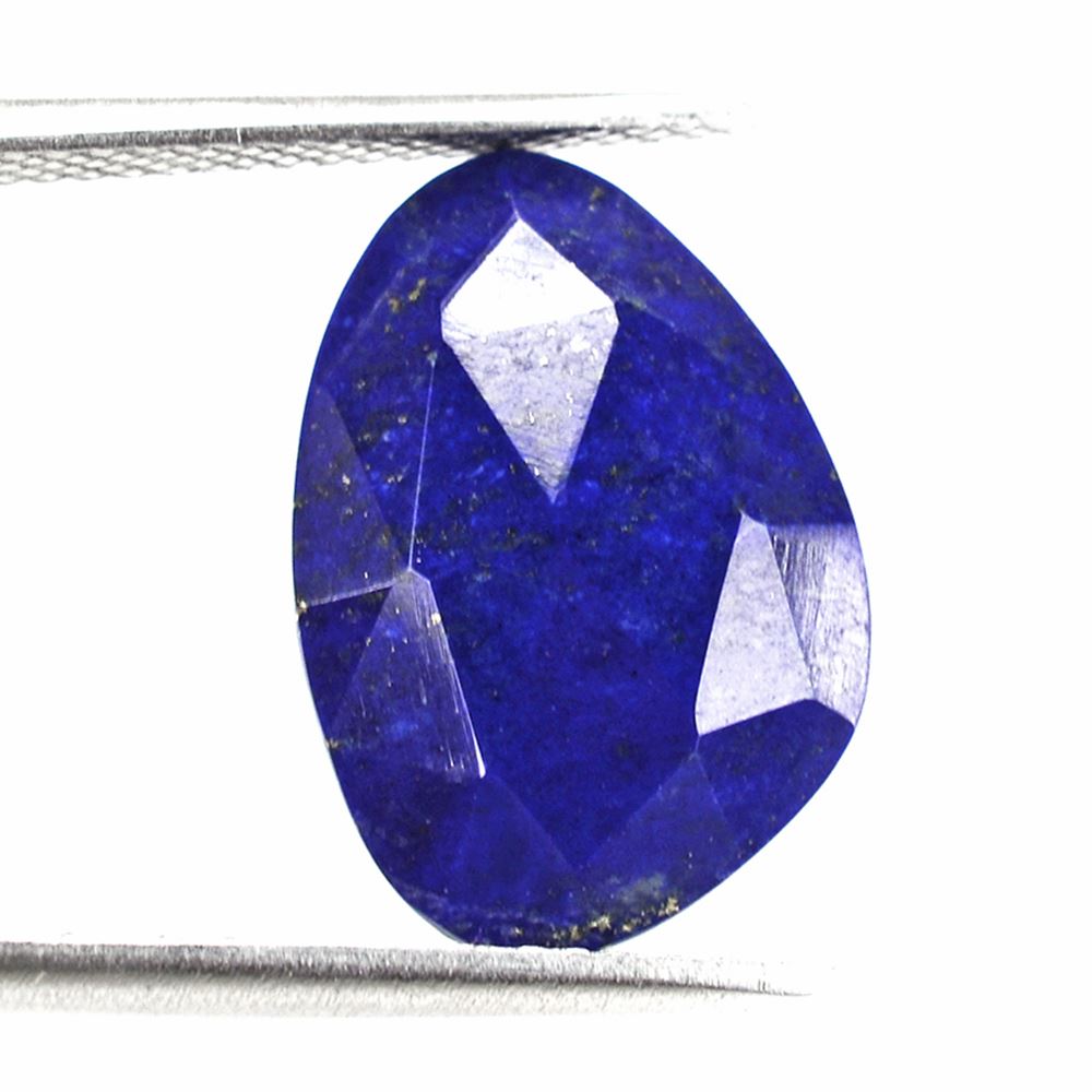 LAPIS LAZULI ROSE CUT IRREGULAR PEARISH CAB 16X11MM (BLUE/MANY WHITE SPOT) 3.91 Cts.