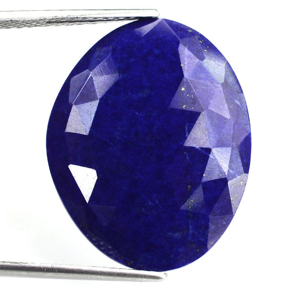 LAPIS LAZULI ROSE CUT IRREGULAR OVAL CAB 25X20MM 16.85 Cts.