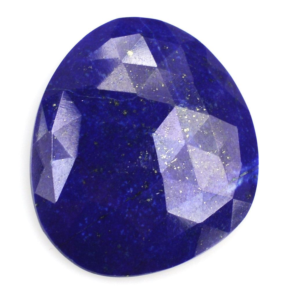 LAPIS LAZULI ROSE CUT IRREGULAR OVAL CAB 24X20MM 14.98 Cts.