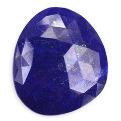 LAPIS LAZULI ROSE CUT IRREGULAR OVAL CAB 24X20MM 14.98 Cts.
