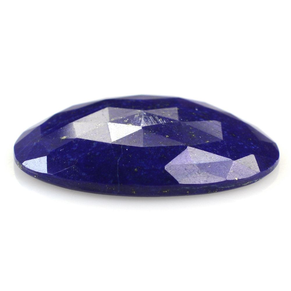 LAPIS LAZULI ROSE CUT IRREGULAR OVAL CAB 24X20MM 14.98 Cts.