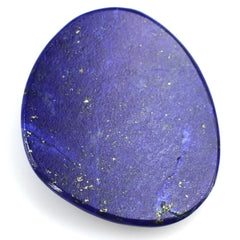 LAPIS LAZULI ROSE CUT IRREGULAR OVAL CAB 24X20MM 14.98 Cts.