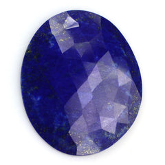 LAPIS LAZULI ROSE CUT IRREGULAR OVAL CAB 37X29.50MM 26.25 Cts.