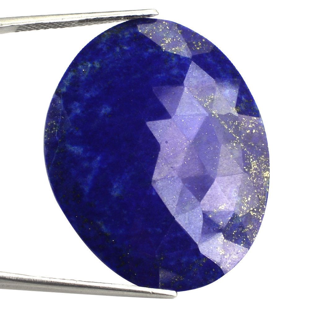 LAPIS LAZULI ROSE CUT IRREGULAR OVAL CAB 37X29.50MM 26.25 Cts.