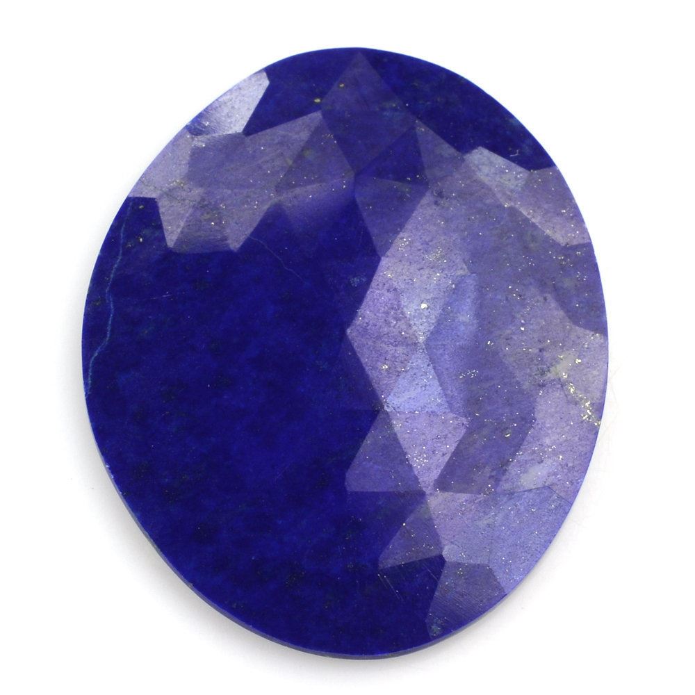LAPIS LAZULI ROSE CUT IRREGULAR OVAL CAB 36.50X30MM 35.65 Cts.