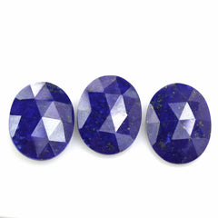 LAPIS LAZULI ROSE CUT BRIOLETTE OVAL 19X15MM 8.58 Cts.