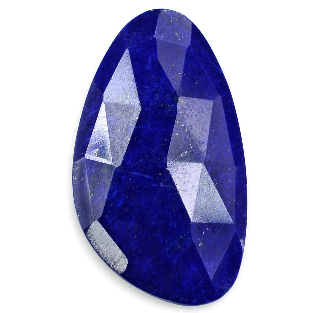 LAPIS LAZULI ROSE CUT IRREGULAR PEAR CAB 25X14MM 10.20 Cts.