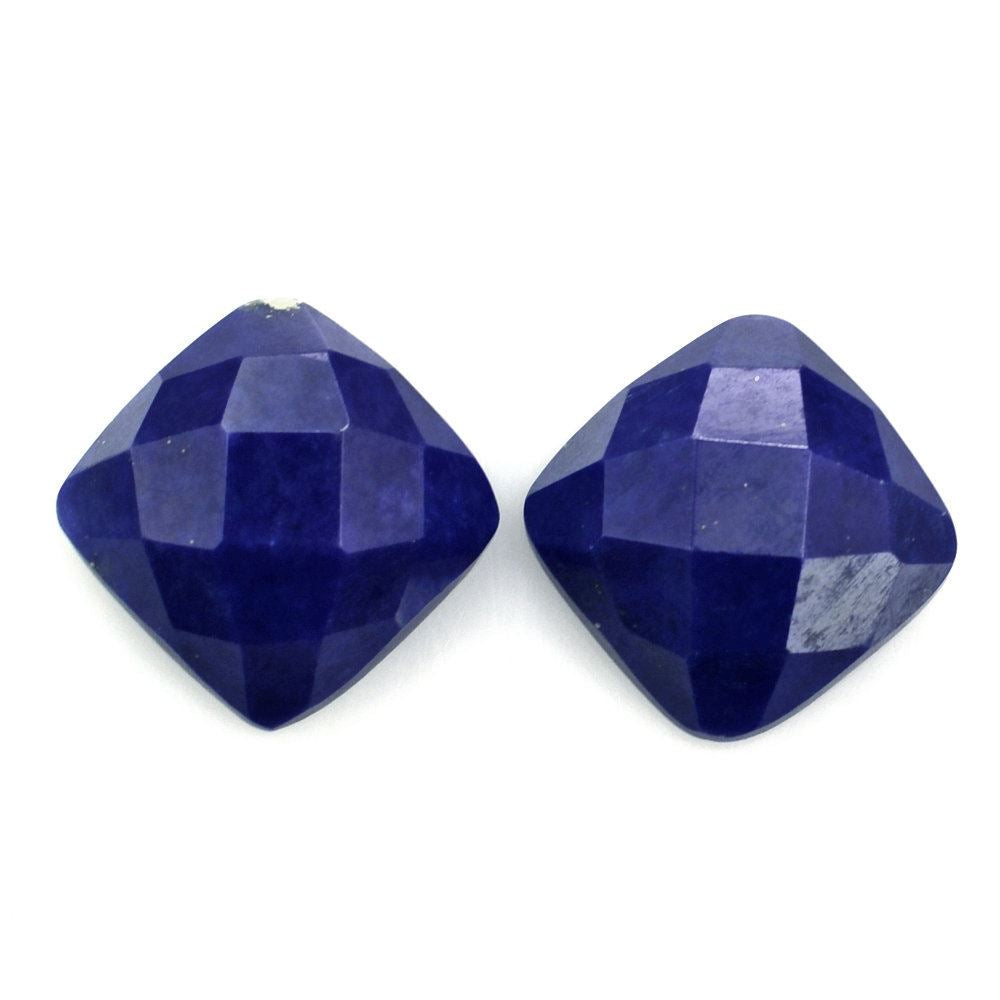 LAPIS LAZULI CHECKER CUSHION CAB 8MM 2.23 Cts.