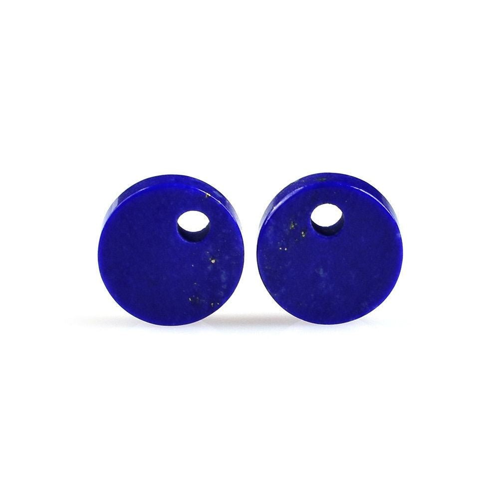 LAPIS LAZULI FLAT ROUND DISK (FINE) (FULL DRILL) 9X9MM 2.50 Cts.