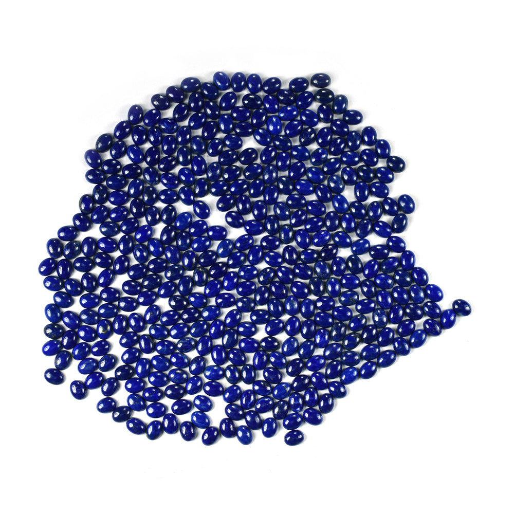 LAPIS LAZULI SOME WHITE SPOTS AND PYRITE PLAIN CAB OVAL 8.00X6.00 MM 1.38 Cts.