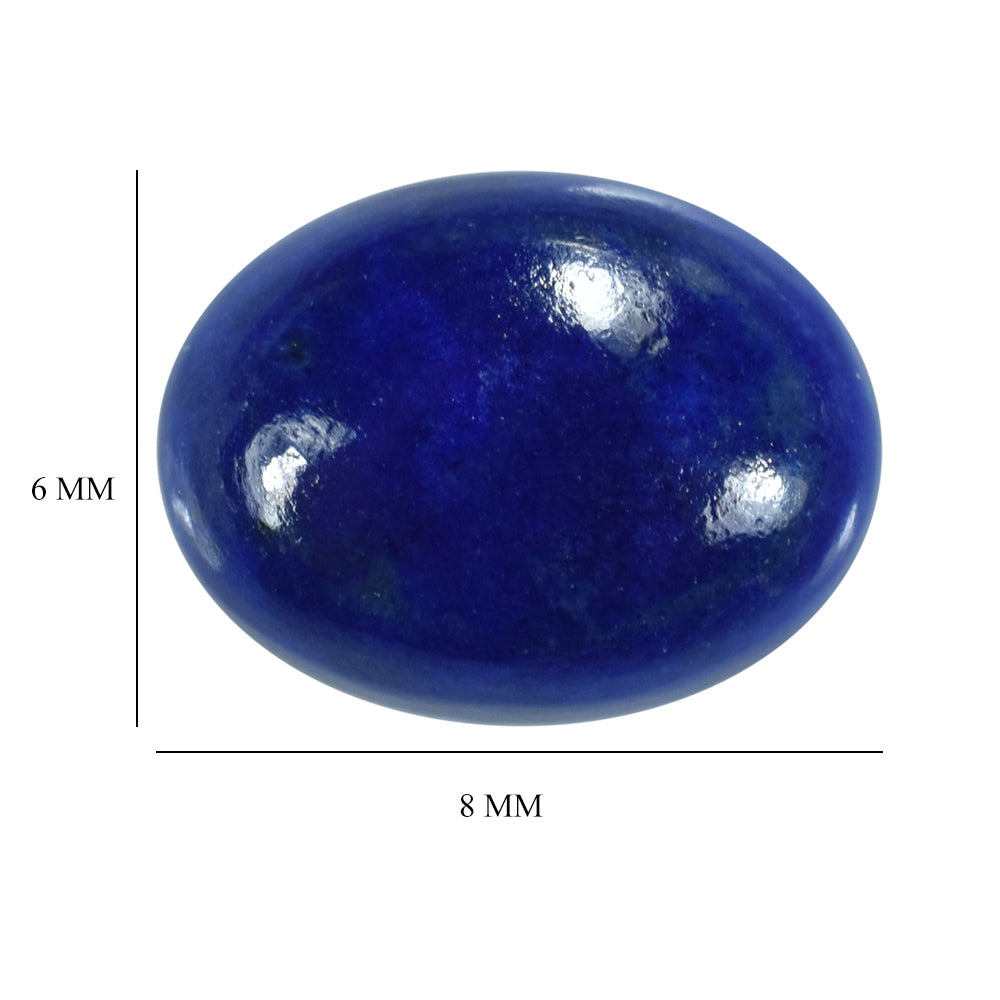LAPIS LAZULI SOME WHITE SPOTS AND PYRITE PLAIN CAB OVAL 8.00X6.00 MM 1.38 Cts.