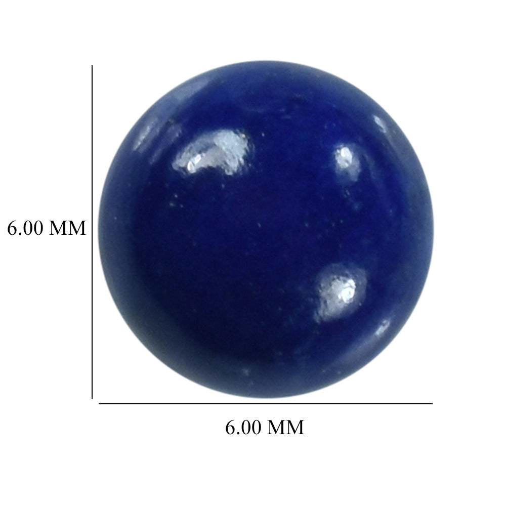 LAPIS LAZULI SOME WHITE SPOTS AND PYRITE PLAIN CAB ROUND 6.00X6.00 MM 1.05 Cts.