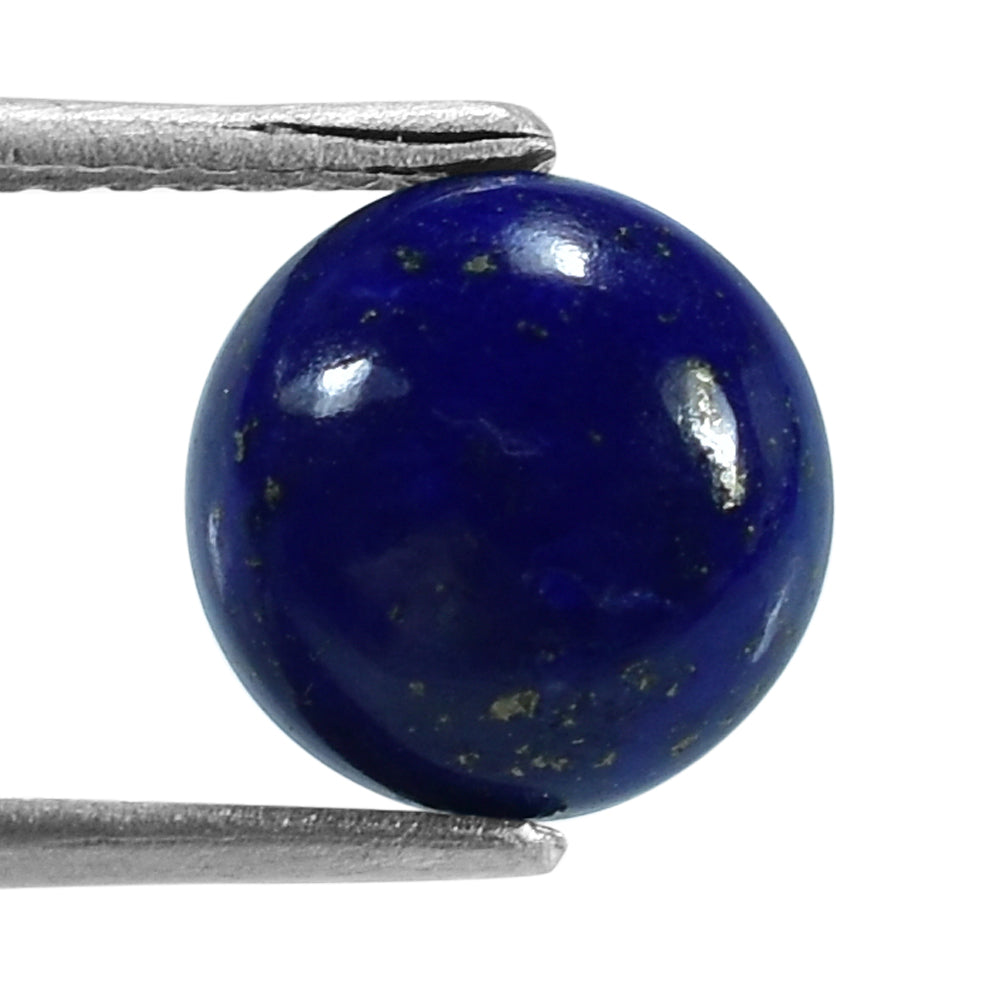 LAPIS LAZULI PLAIN ROUND CAB (SOME WHITE SPOTS AND PYRITE) 8.00X8.00 MM 2.30 Cts.