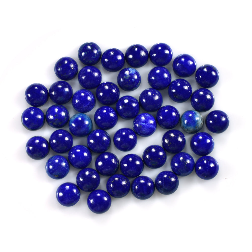 LAPIS LAZULI PLAIN ROUND CAB (SOME WHITE SPOTS AND PYRITE) 8.00X8.00 MM 2.30 Cts.