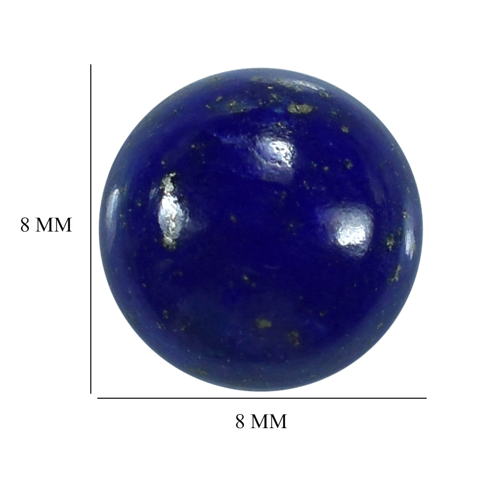 LAPIS LAZULI PLAIN ROUND CAB (SOME WHITE SPOTS AND PYRITE) 8.00X8.00 MM 2.30 Cts.