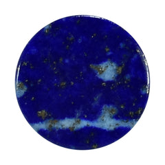 LAPIS LAZULI PLAIN ROUND CAB (SOME WHITE SPOTS AND PYRITE) 10.00X10.00 MM 4.43 Cts.