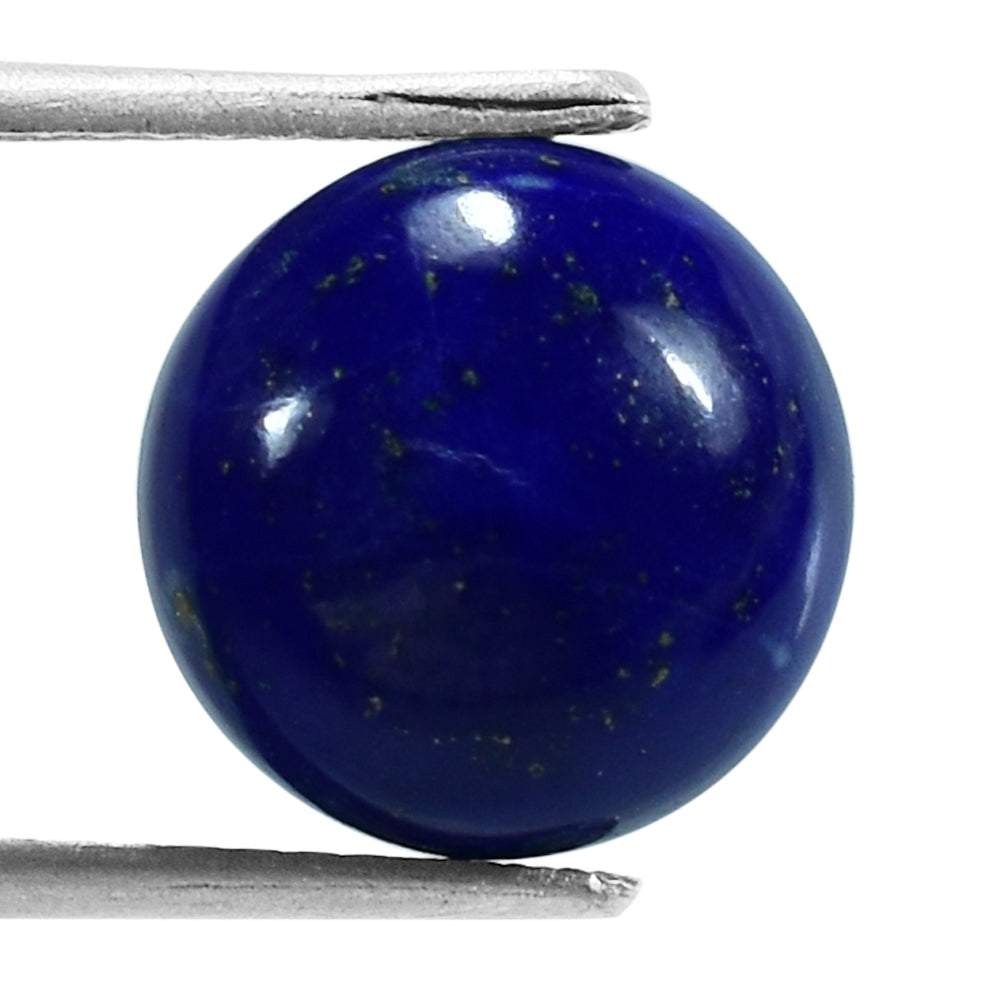 LAPIS LAZULI PLAIN ROUND CAB (SOME WHITE SPOTS AND PYRITE) 10.00X10.00 MM 4.43 Cts.
