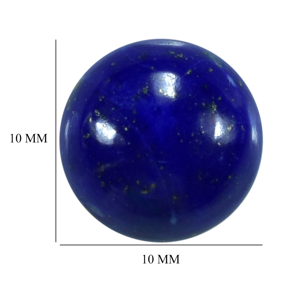 LAPIS LAZULI PLAIN ROUND CAB (SOME WHITE SPOTS AND PYRITE) 10.00X10.00 MM 4.43 Cts.