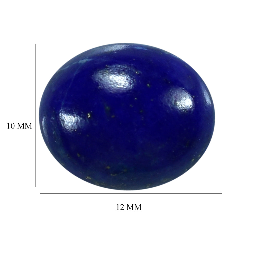 LAPIS LAZULI PLAIN OVAL CAB (SOME WHITE SPOTS AND PYRITE) 12.00X10.00 MM 5.28 Cts.