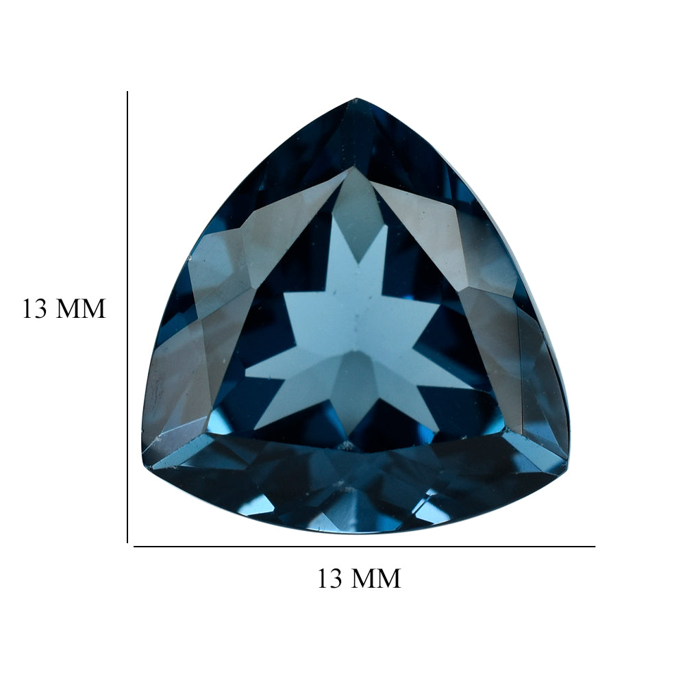 LONDON BLUE TOPAZ CUT TRILLION 13.00MM 9.28 Cts.