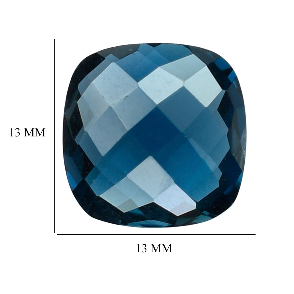 LONDON BLUE TOPAZ BRIOLETTE CUSHION 13MM 10.37 Cts.