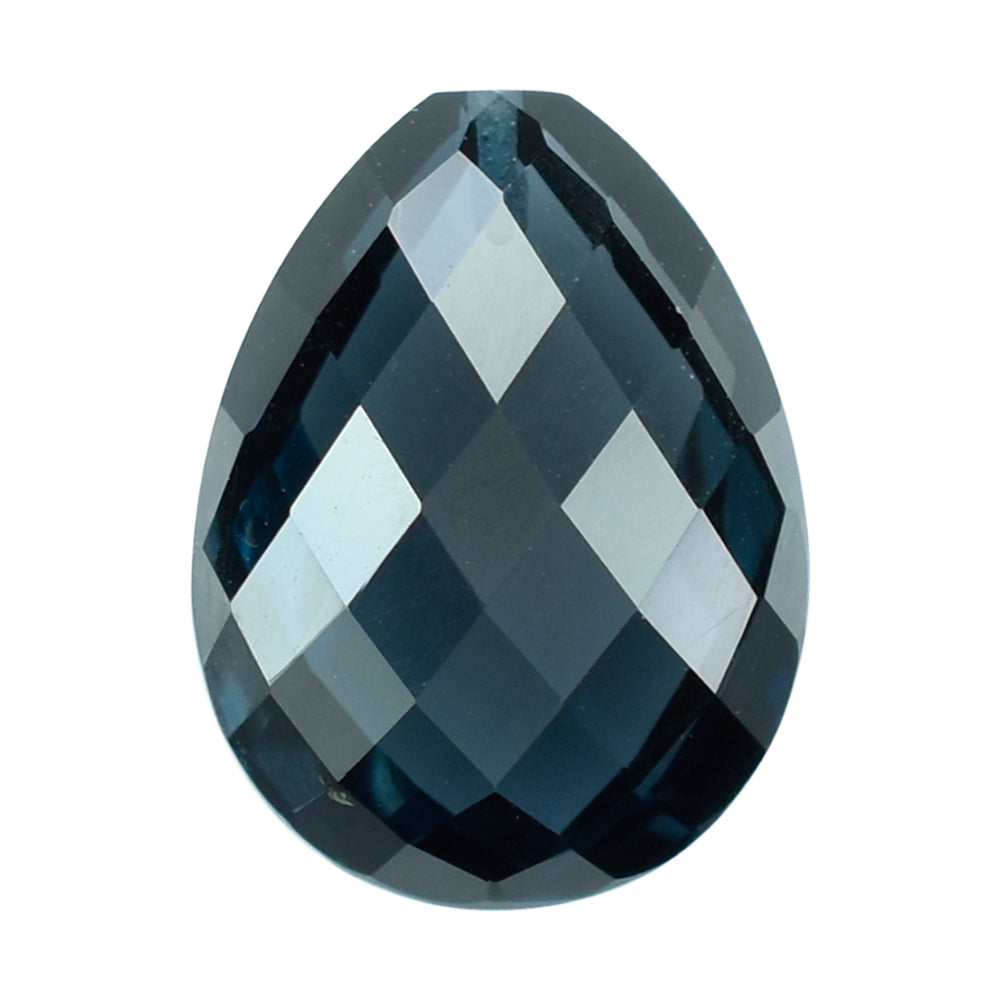 LONDON BLUE TOPAZ BRIOLETTE PEAR (HALF DRILL) 20X15MM 25.17 Cts.