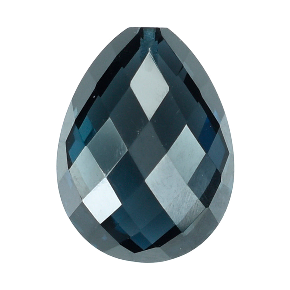 LONDON BLUE TOPAZ BRIOLETTE PEAR (HALF DRILL) 20X15MM 25.17 Cts.