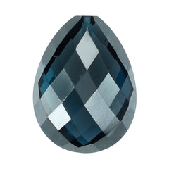 LONDON BLUE TOPAZ BRIOLETTE PEAR (HALF DRILL) 20X15MM 25.17 Cts.