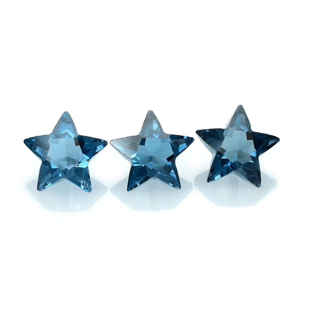 LONDON BLUE TOPAZ CUT STAR 6MM (THICKNESS:-3.90-4.30MM) 0.78 Cts.