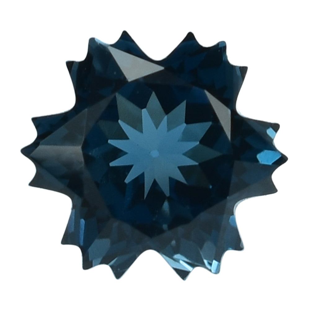 LONDON BLUE TOPAZ CUT SNOWFLAKE SHAPE 8MM (THICKNESS:-6.00MM) 2.84 Cts.