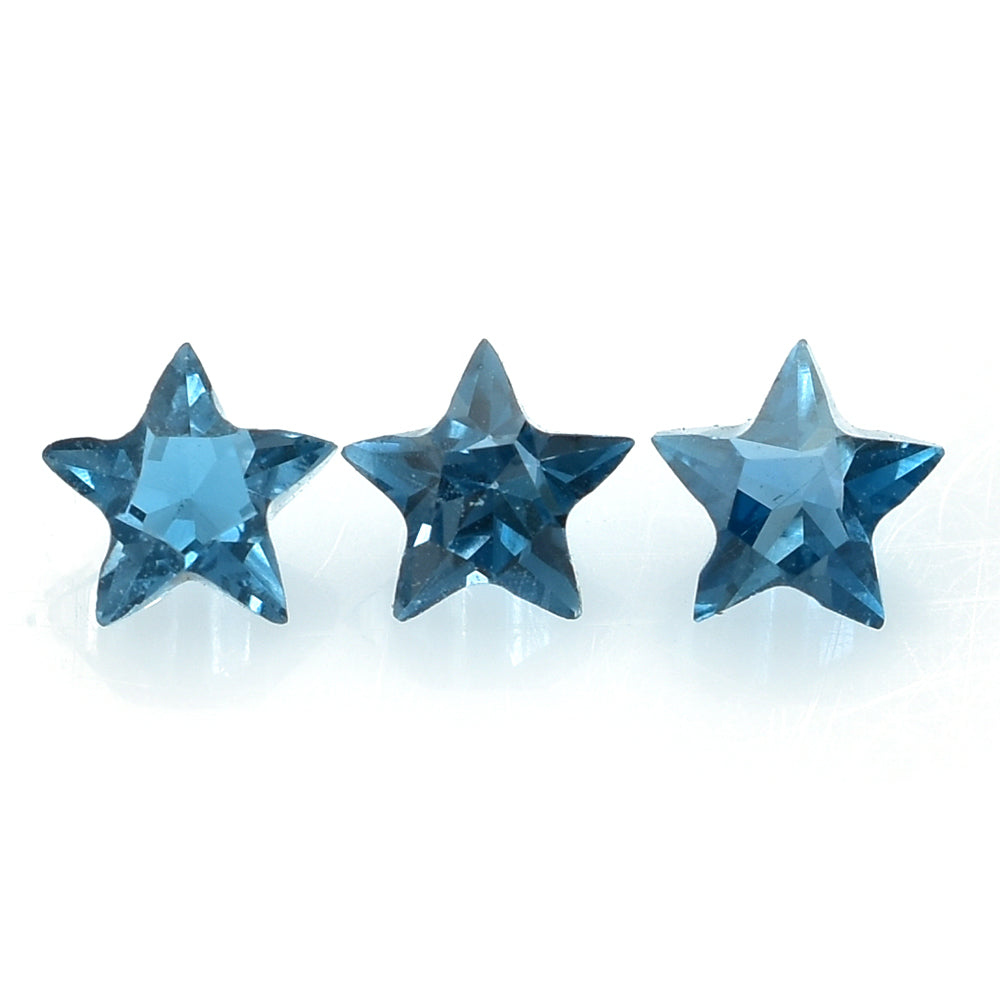 LONDON BLUE TOPAZ CUT STAR 4MM (THICKNESS:-2.60-3.00MM) 0.26 Cts.