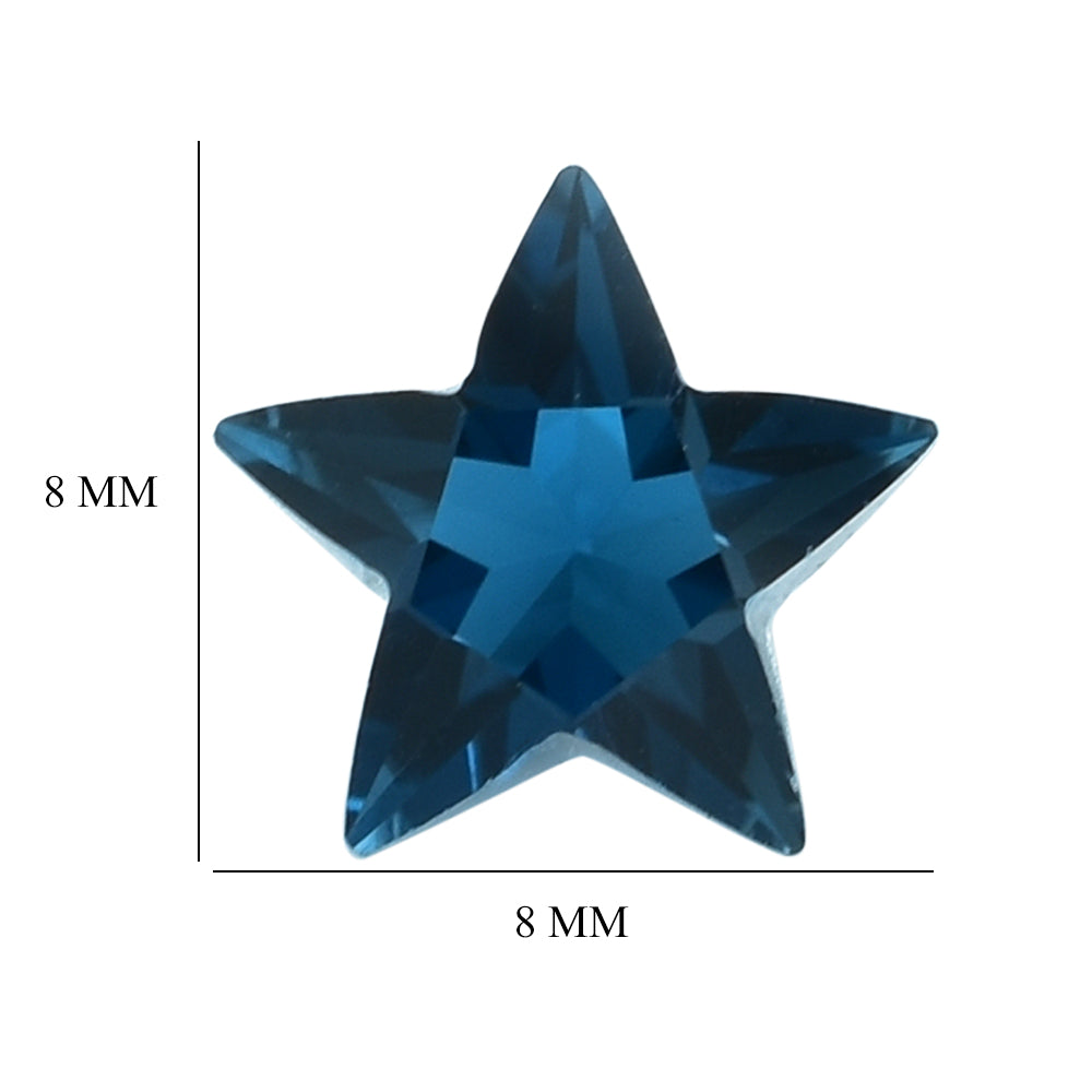 LONDON BLUE TOPAZ CUT STAR 8MM (THICKNESS:-5.20-5.60MM) 1.98 Cts.