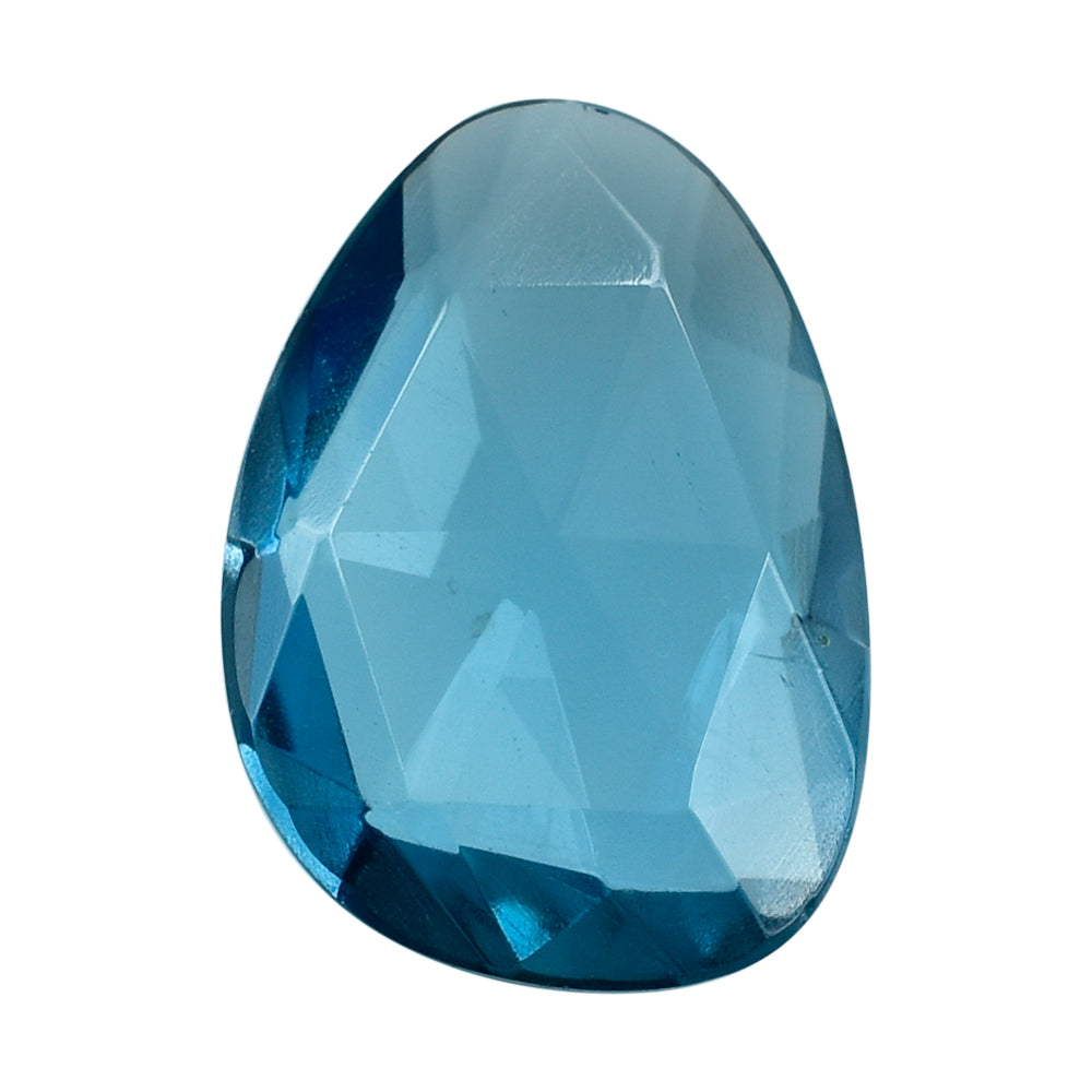 LONDON BLUE TOPAZ ROSE CUT BRIOLETTE PEARISH (CLEAN) 14.00X10.00 MM 4.98 Cts.