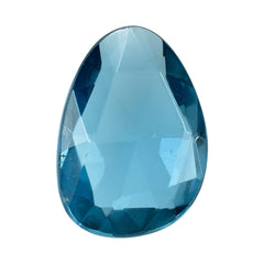 LONDON BLUE TOPAZ ROSE CUT BRIOLETTE PEARISH (CLEAN) 14.00X10.00 MM 4.98 Cts.