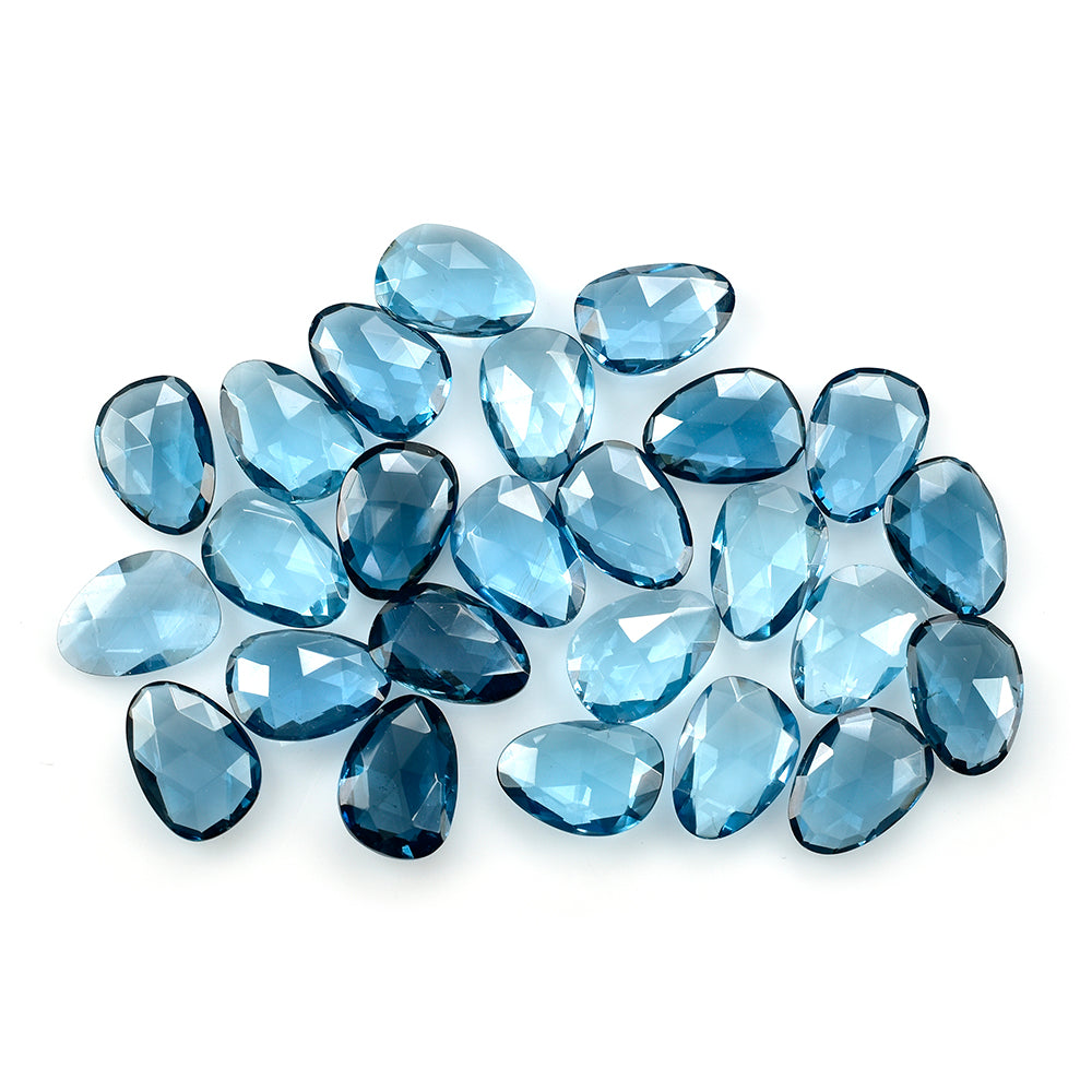 LONDON BLUE TOPAZ ROSE CUT BRIOLETTE PEARISH (CLEAN) 14.00X10.00 MM 4.98 Cts.