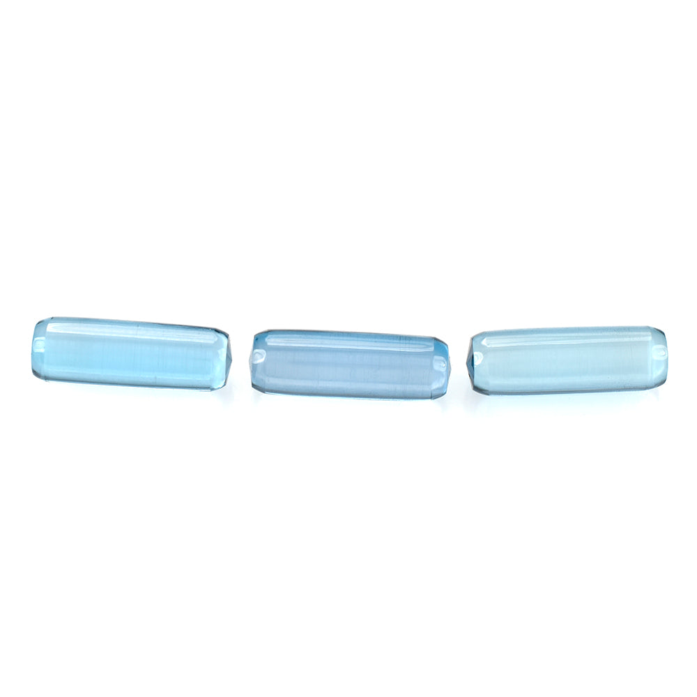 LONDON BLUE TOPAZ SIDE FACETS TUBE 15X5MM 4.83 Cts.