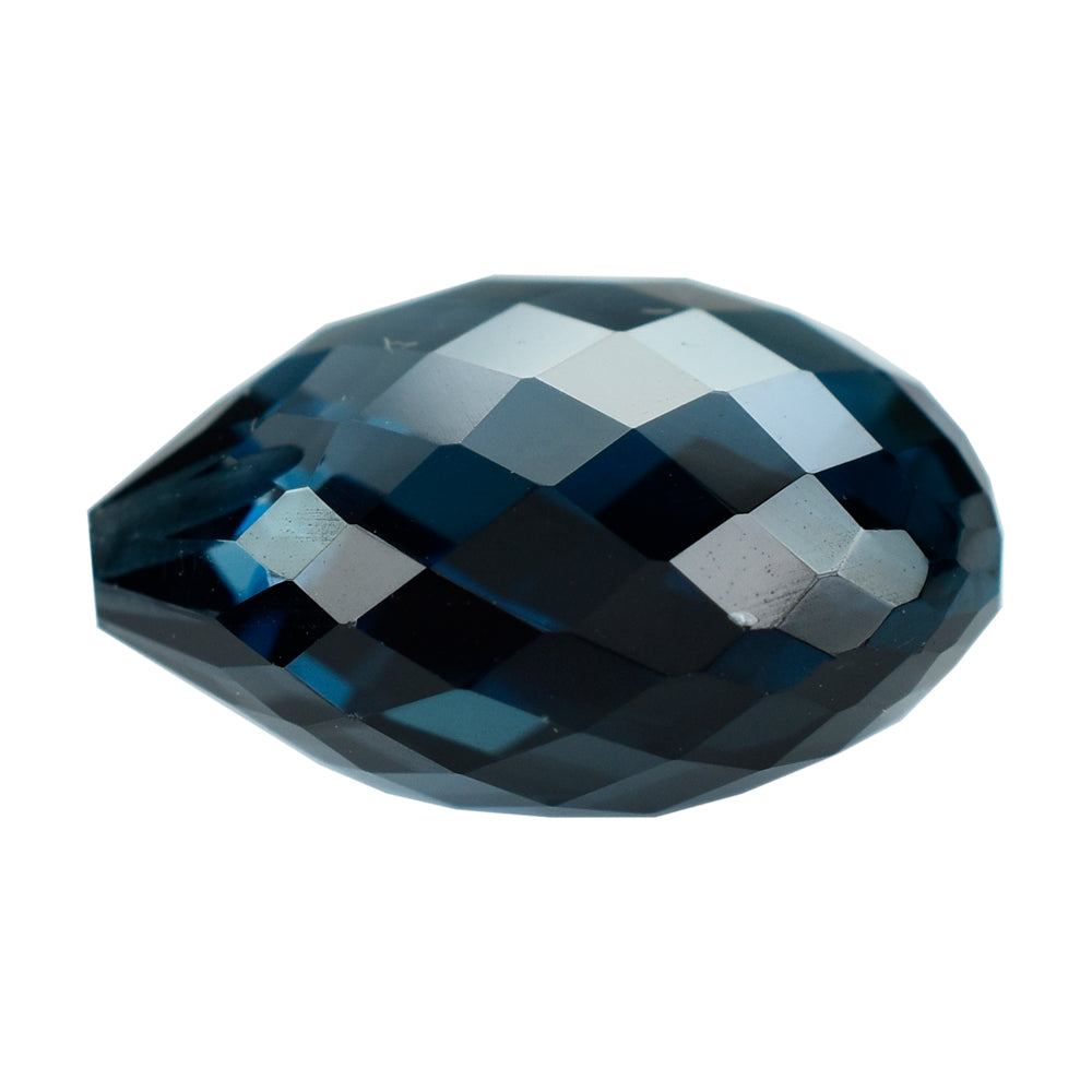 LONDON BLUE TOPAZ BRIOLETTE HEART (HALF DRILL) 18MM 27.20 Cts.