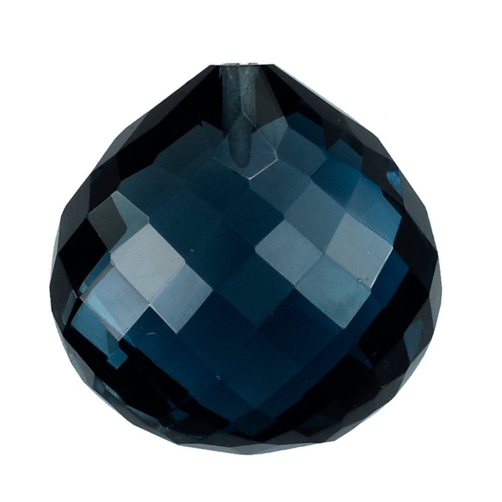 LONDON BLUE TOPAZ BRIOLETTE HEART (HALF DRILL) 18MM 27.20 Cts.