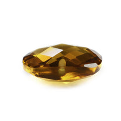 COGNAC QUARTZ (LIGHT) CHECKER BRIOLETTE CUSHION (HALF DRILL) 13X13MM 6.10 Cts.