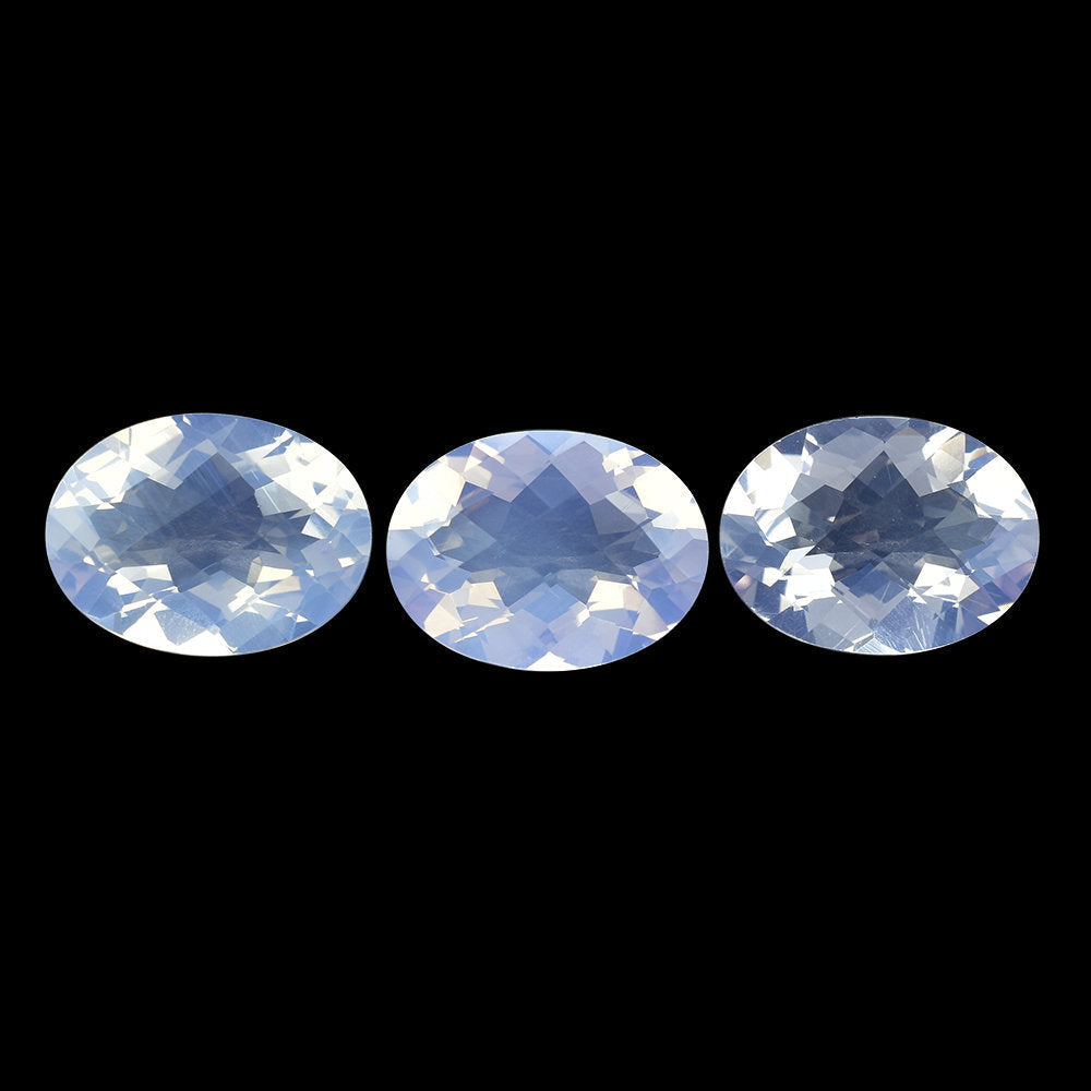 LAVENDER MOON QUARTZ CHECKER CUT OVAL 16X12MM  7.83 Cts.