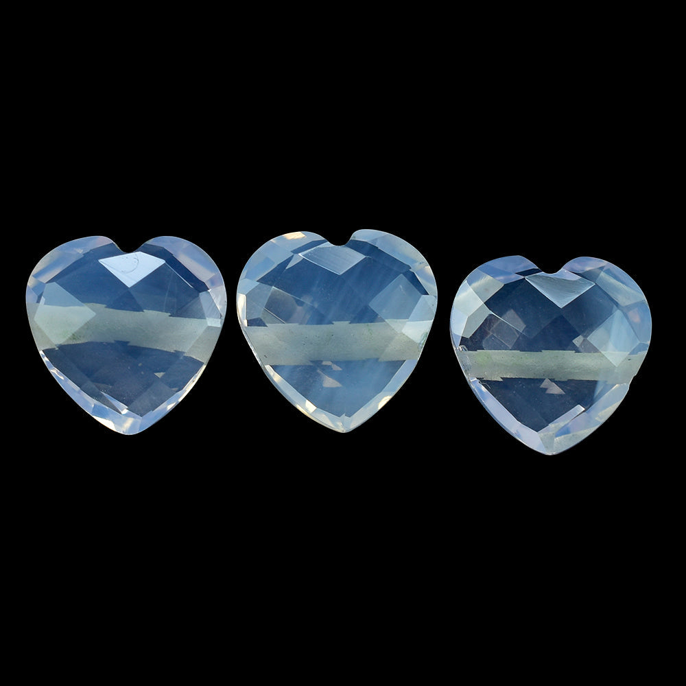 LEVANDOR MOON QUARTZ BRIOLETTE HEART  (FULL DRILL) 10MM 2.95 Cts.