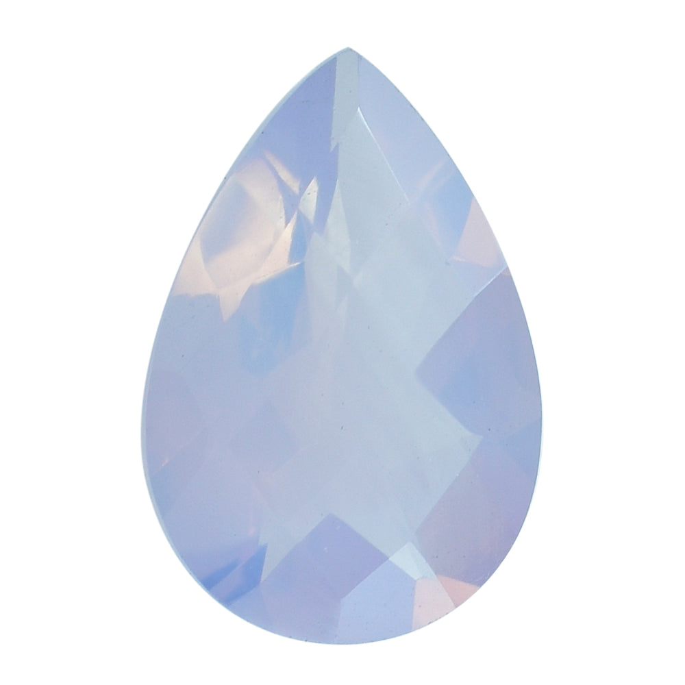 LAVENDER MOON QUARTZ CHECKER CUT PEAR 12X8MM 2.40Cts.