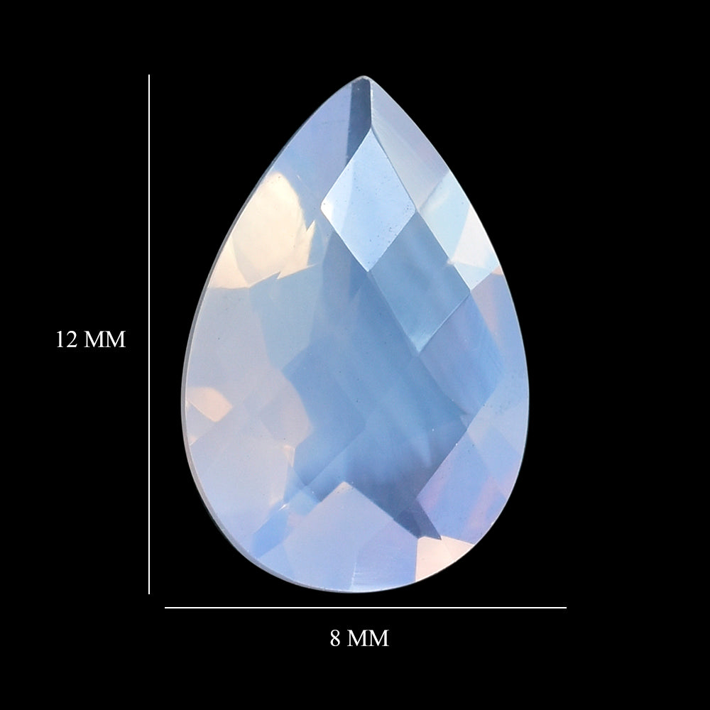 LAVENDER MOON QUARTZ CHECKER CUT PEAR 12X8MM 2.40Cts.