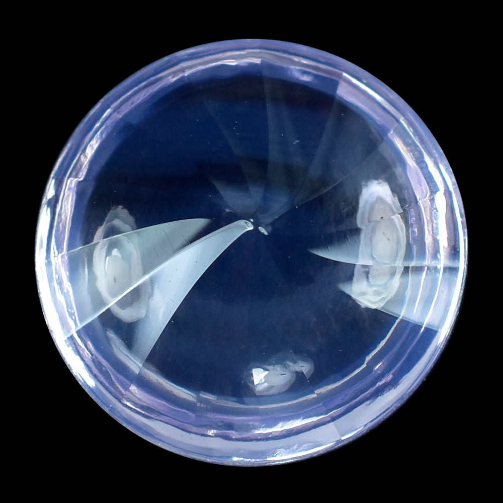 LAVENDER MOON QUARTZ BUFFTOP ROUND WITH TWISTED CONCAVE 15MM 10.35 Cts.