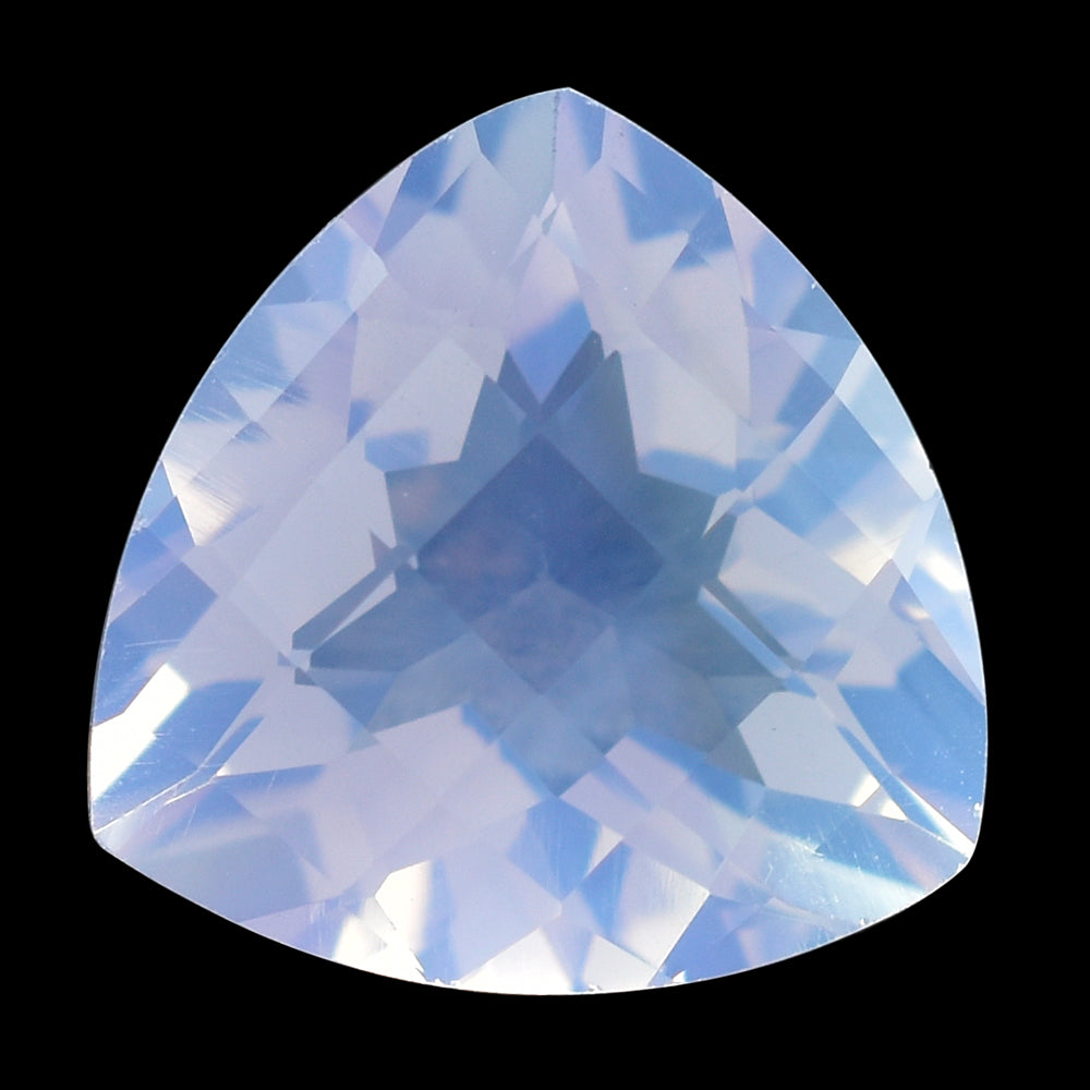 LAVENDER MOON QUARTZ CHECKER CUT TRILLION 14MM 8.22 Cts.