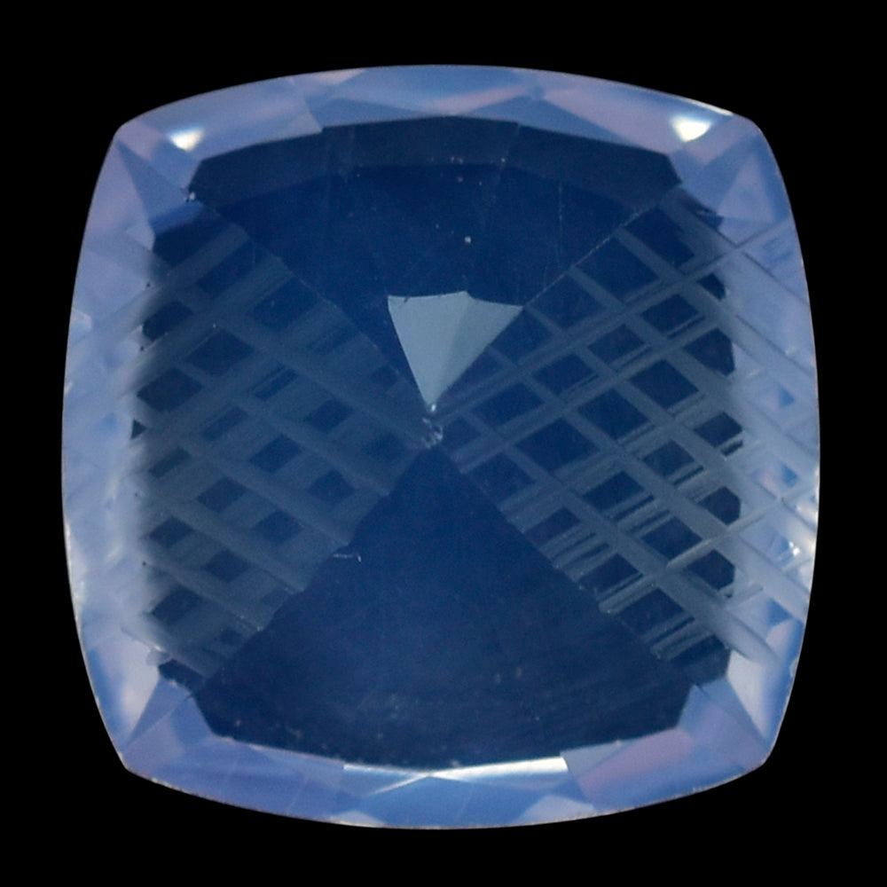LAVENDER MOON QUARTZ CUSHION STEP CUT WITH CARVED SIDES 12MM 6.46 Cts.