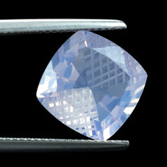 LAVENDER MOON QUARTZ CUSHION STEP CUT WITH CARVED SIDES 12MM 6.46 Cts.