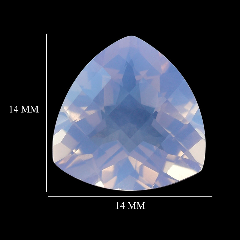 LAVENDER MOON QUARTZ CHECKER CUT TRILLION 14MM 7.43 Cts.