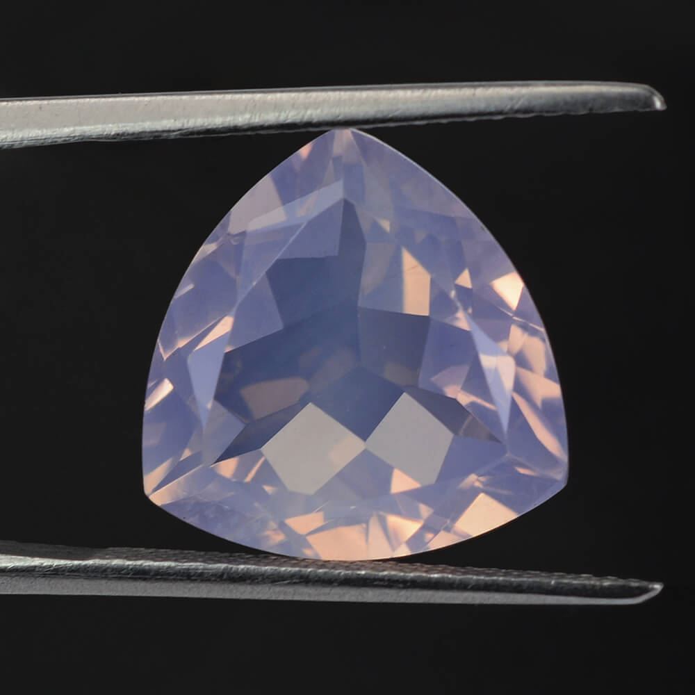 LAVENDER MOON QUARTZ CUT TRILLION 14MM 7.85 Cts.